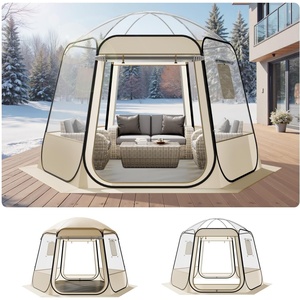 VEVOR Pop up Sports Tent, 8 Sizes Optional Clear Bubble Tent for 1-6 Person, Waterproof Outdoor Pod with Floor Mat & Top Cover, Garden Igloo Dome Tents Camping Shelter for Sports Watching(Clear)