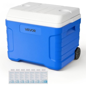VEVOR Portable Cooler,Hard Cooler with Ice Retention, Heavy-Duty Handles and Strap, Lightweight Rigid Material Insulated Portable Cooler, Suitable for Family Picnics and Short Trips(45QT)