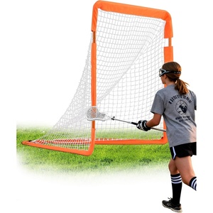 VEVOR Portable Lacrosse Goal – Complete Training Accessory Set with Extended Coverage for Youth and Adults(4′ x 4′ Folding Goal)