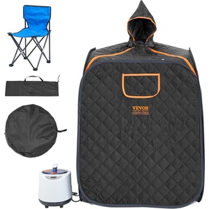VEVOR Portable Steam Sauna Tent Full Size, 1000W Personal Sauna Kit for Home Spa, Detoxify & Soothing Heated Body Therapy, Time & Temperature Remote Control with Floor Mat(Steam Mini 1200 W)