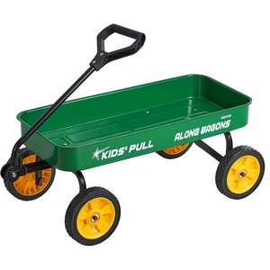 VEVOR Pull Along Kids Wagon, Rolling Toy Cargo Wagons for Kids, Outdoor Children Stroller Wagon for Beach Gardening Camping Essentials with Removable Sides(Green)