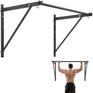 VEVOR Pull Up Bar, Multi-Grip Wall Mounted Pull Ups, 50 in Width Multifunctional Chin Up Training Station, Heavy Duty Steel Upper Body Workout Bars with Hangers, 440 lbs Weight Capacity, for Home Gym(Joist Mount)
