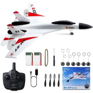 VEVOR RC Plane, 2.4GHZ 4 Channel RC Airplane with 6-Axis Gyro Stabilizer&2 Batteries, Ready to Fly T28 Trainer Aircraft Plane Toy, RC Glider for Adults Kids Beginners Boys Birthday/Xmas Child Gift(4CH-SU27)