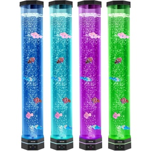 VEVOR Sensory Bubble Tube Lamp, 16 Color Changing Light Effects, Water Fish Lamp with Built-in Bluetooth Speaker & White Noise, Fake Aquarium Tank Night Light for Bedroom Living Room Home Decor(2.67 ft)