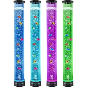 VEVOR Sensory Bubble Tube Lamp, 16 Color Changing Light Effects, Water Fish Lamp with Built-in Bluetooth Speaker & White Noise, Fake Aquarium Tank Night Light for Bedroom Living Room Home Decor(3.3 ft)