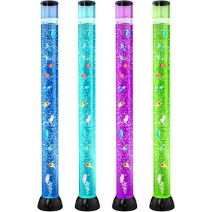 VEVOR Sensory Bubble Tube Lamp, 16 Color Changing Light Effects, Water Fish Lamp with Built-in Bluetooth Speaker & White Noise, Fake Aquarium Tank Night Light for Bedroom Living Room Home Decor(4FT)