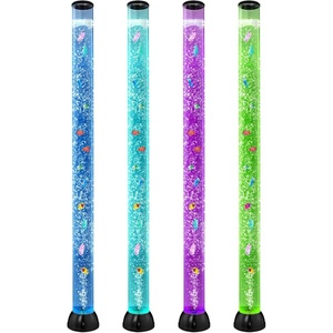 VEVOR Sensory Bubble Tube Lamp, 16 Color Changing Light Effects, Water Fish Lamp with Built-in Bluetooth Speaker & White Noise, Fake Aquarium Tank Night Light for Bedroom Living Room Home Decor(5 ft)