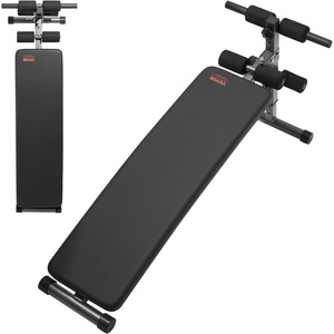 VEVOR Sit Up Bench, Folding Curved Decline Ab Bench, with 5 Adjustable Height Settings, Heavy-Duty Steel, Non-Slip Design, 500 Lbs Capacity for Home Gym Workouts, Strength Training, Full Body Muscles(Black)