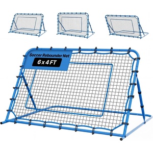 VEVOR Soccer Baseball Rebounder Net, 3 Angles Adjustable Soccer Goal Rebounder for Control, Passing Practice, Heavy-Duty Iron Frame & PE Net, Easy Setup Ball Training Equipment for Teens&Adults(6x4FT)