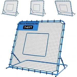 VEVOR Soccer Baseball Rebounder Net, 3 Angles Adjustable Soccer Goal Rebounder for Control, Passing Practice, Heavy-Duty Iron Frame & PE Net, Easy Setup Ball Training Equipment for Teens&Adults(7x6FT)