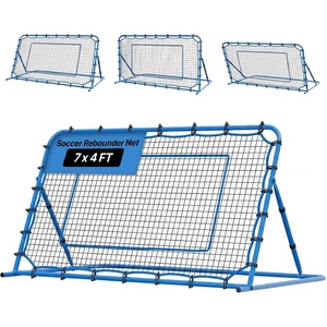 VEVOR Soccer Baseball Rebounder Net, 3 Angles Adjustable Soccer Goal Rebounder for Control, Passing Practice, Heavy-Duty Iron Frame & PE Net, Easy Setup Ball Training Equipment for Teens&Adults(7x4FT)