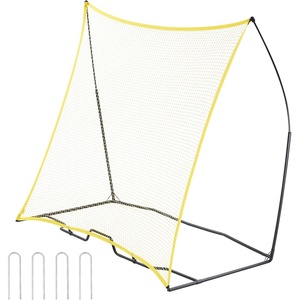 VEVOR Soccer Trainer，Portable Soccer Rebounder Net, Iron Soccer Practice Equipment, Sports Football Rebounder Wall with Portable Bag, Perfect for Team Solo Training, Passing, Volley(7x7ft)