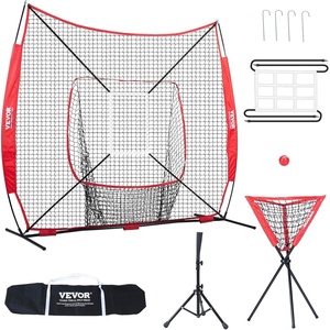 VEVOR Softball Practice Net, Portable Baseball Training Net for Hitting, Batting, Catching, Pitching – Backstop Equipment with Bow Frame, Carry Bag, Strike Zone, Batting Tee(7X7FT Set 2)
