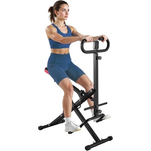 VEVOR Squat Machine, Deep Squat Rowing Machine for Home, Easy Setup & Foldable Exercise Equipment, Glute Trainer Machine with 12-Gear Adjustable Resistance, Glutes & Leg Home Workout Machine