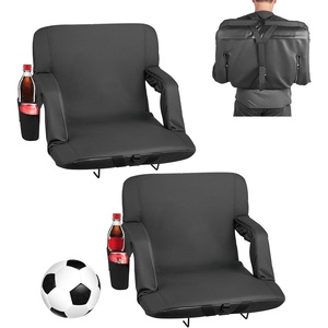 VEVOR Stadium Seat, 6 Adjustable Angle Wide Bleacher Chair, 2.9” Cushion Padded Stadium Seat with Armrest and Back Support, Stadiums Chair with Hook Cupholder for Picnics, Beach Sports, and Gaming(23 inch-2 Pcs)