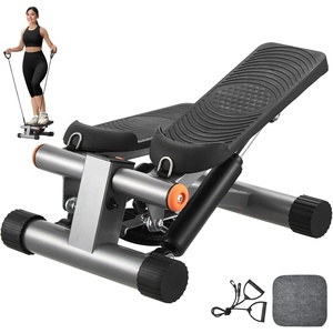 VEVOR Stair Stepper, Mini Stepper for Exercise at Home, Hydraulic Fitness Stepper with Resistance Bands, Full Body Workout Cardio Equipment, Stair Climber(Adjustable Stair Stepper)