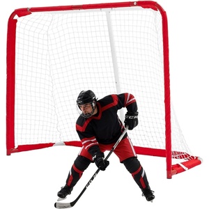 VEVOR Street Hockey Goal, Heavy-Duty Steel Street + Roller Hockey Nets, Durable Hockey Net for Indoor Outdoor Use, Lightweight Portable Training, Easy Assembly for Backyard Park Garage(54″ x 44″)