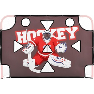 VEVOR Street Hockey Goalie Shooting Target, Shooter Tutor Ice Hockey Goal Practice Target, Tear-proof Premium Net with 11 Hole, Easy Attach Targets, Training Equipment for Practicing Shooting Accuracy