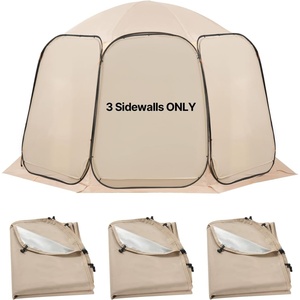 VEVOR Sun Shade Sail Canopy Covers, Fit for 6 x 6 ft Screen House Tent, Sun Protection, 5.51 x 5.71 ft 300D Oxford Silver-Coated Fabric, Pack of 2 (Not Include Tent), for Outdoor Activities, Beige(for 12×11 ft Pop-up Tent)