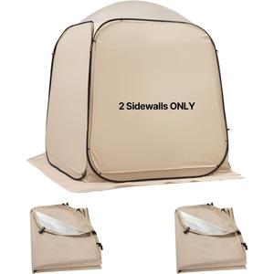 VEVOR Sun Shade Sail Canopy Covers, Fit for 6 x 6 ft Screen House Tent, Sun Protection, 5.51 x 5.71 ft 300D Oxford Silver-Coated Fabric, Pack of 2 (Not Include Tent), for Outdoor Activities, Beige(for 6×6 ft Pop-up Tent)