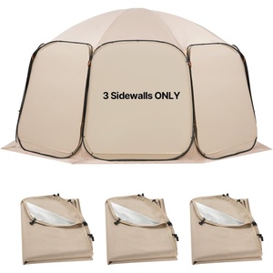 VEVOR Sun Shade Sail Canopy Covers, Fit for 6 x 6 ft Screen House Tent, Sun Protection, 5.51 x 5.71 ft 300D Oxford Silver-Coated Fabric, Pack of 2 (Not Include Tent), for Outdoor Activities, Beige(for 15×13.8 ft Pop-up Tent)