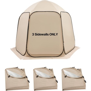 VEVOR Sun Shade Sail Canopy Covers, Fit for 6 x 6 ft Screen House Tent, Sun Protection, 5.51 x 5.71 ft 300D Oxford Silver-Coated Fabric, Pack of 2 (Not Include Tent), for Outdoor Activities, Beige(for 10×9.2 ft Pop-up Tent)