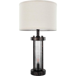 VEVOR Table Lamps Set of 2, Dimmable Farmhouse Bedside Nightstand Lamps, Vintage Lamp with LED Bulb and Linen Shades, Bedside Lamp with USB C+A Ports & AC Outlet, for Living Room, Bedroom & Office