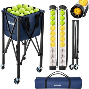 VEVOR Tennis & Pickleball Hopper Holds 200/175/150/120 Balls, 3-in-1 Tennis Foldable Pickleball Basket Cart for Easy Installation, Storage Bag for Tennis Training & Teaching(3-in-1 150 Balls)