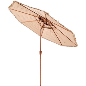 VEVOR Tiki Umbrella Thatched Patio Umbrella with Tilt, Hawaiian Style Beach Parasol with PP Thatch and 8 Metal Ribs, Grass Pool Umbrellas for Beach, Patio, Poolside, Backyard & Garden