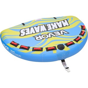 VEVOR Towable Tubes for Boating, 1-4 Riders Inflatable Boat Tubes & Towables, 340-680 lbs Capacity, Multiple Sizes with Full Nylon Cover, Padded/EVA Handles, Fins & Safety Valve (Multi-Option)(1-4 Riders)