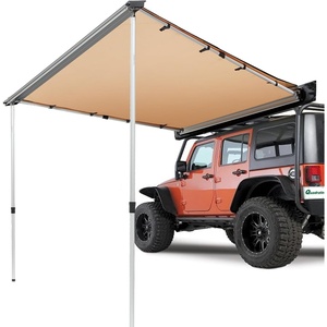 VEVOR Vehicle Awning 6.6’x8.2′ Roof Rack Pull-Out Sun Shade UV50+ PU3000mm, Retractable Weatherproof 4×4 Side Awning for SUV Outdoor Camping & Overland (Hardware Included), w/Waterproof Storage Bag(Khaki 4.6X6.6ft Car Awning)