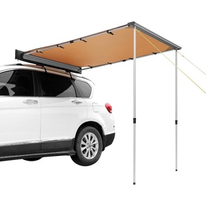 VEVOR Vehicle Awning 6.6’x8.2′ Roof Rack Pull-Out Sun Shade UV50+ PU3000mm, Retractable Weatherproof 4×4 Side Awning for SUV Outdoor Camping & Overland (Hardware Included), w/Waterproof Storage Bag(Khaki 6.6X8.2ft Car Awning)
