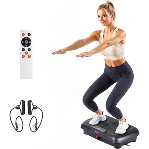 VEVOR Vibration Plate Exercise Machine, Whole Body Shaker for Lymphatic Drainage and Weight Loss, Home Workout Gym Fitness Equipment with 2 Resistance Bands, Vibrating Platform for Women Men(SLIM-BLACKPURPLE)