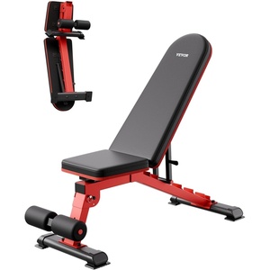 VEVOR Weight Bench, 1200lbs Heavy Duty Stable Weight Bench Press for Full Body Workout, Adjustable Exercise Sit up Bench for Home Gym Strength Training, Flat Bench with Quick Folding & Fast Adjustment