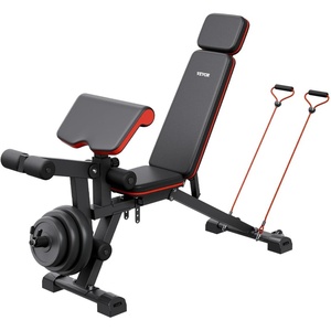 VEVOR Weight Bench, 800lbs/660lbs Adjustable Weight Bench Press for Full Body Workout, Exercise Sit-up Bench for Home Gym Strength Training, Multiple Functions, Fast Adjustment(Black)