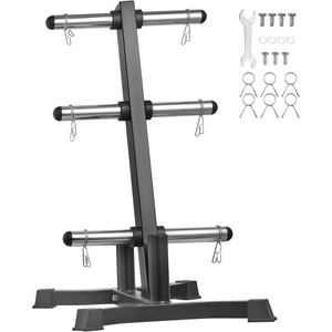 VEVOR Weight Plate Rack, Vertical Weight Plate Tree for 2-Inch Weight Plates, Standard Weight Plate Tree with Wheels, 1000 lbs Load Capacity Weight Storage Holder, Home Gym Barbell Rack Storage Stand(Black)