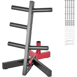 VEVOR Weight Plate Rack, Vertical Weight Plate Tree for 2-Inch Weight Plates, Standard Weight Plate Tree with Wheels, 1000 lbs Load Capacity Weight Storage Holder, Home Gym Barbell Rack Storage Stand(Black+Red)
