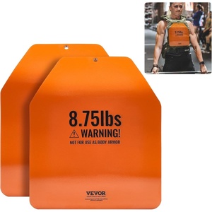 VEVOR Weight Vest Plates, 5.75/8.75/14.5/19.75 LB Pairs, Premium Steel Weighted plates, Additional Weight for Weight Vests, for Strength Training, Running, Fitness, Heavy Workouts(8.75LB*2 Curved Plates)