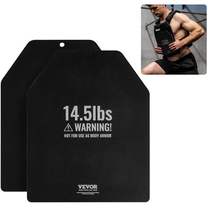 VEVOR Weight Vest Plates, 5.75/8.75/14.5/19.75 LB Pairs, Premium Steel Weighted plates, Additional Weight for Weight Vests, for Strength Training, Running, Fitness, Heavy Workouts(14.5LB*2 Plates)