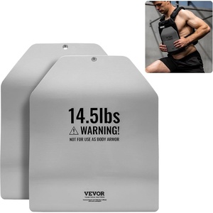 VEVOR Weight Vest Plates, 5.75/8.75/14.5/19.75 LB Pairs, Premium Steel Weighted plates, Additional Weight for Weight Vests, for Strength Training, Running, Fitness, Heavy Workouts(14.5LB*2 Curved Plates)