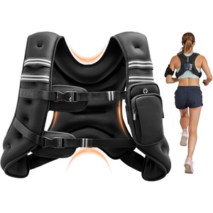 VEVOR Weighted Vest, 12/16/20/30 lbs Weight Vest with Reflective Stripe, Adjustable Buckle Body Weight Vest, Workout Equipment for Strength Training, Running, Jogging, Fitness, and Weight Loss(20 lbs)