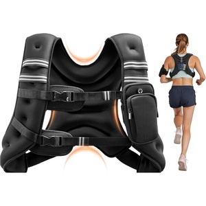 VEVOR Weighted Vest, 6lbs/8lbs/10lbs/25lbs Body Weight Vest for Men Women, with Reflective Stripe, Adjustable Buckle, Workout Equipment for Strength Training, Running, Jogging, Fitness, Muscle Building, Weight Loss(25 lbs)