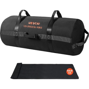 VEVOR Workout Sandbag, Heavy Duty Workout Power Bags with Handles, 125-200 lbs Adjustable Slam Bag for Fitness Strength Weight Training Cross-Training, Home Gym Exercise, Black (Unfilled)