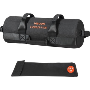 VEVOR Workout Sandbag, Heavy Duty Workout Power Bags with Handles, Slam Bag for Fitness Strength Weight Training Cross-Training, Home Gym Exercise, Black (Unfilled)(5 UP TO 25 LBS)