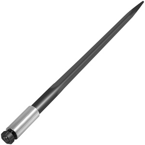 Vevor Hay Spear 39″ Bale Spear 3600 lbs Capacity, Bale Spike Quick Attach Square Hay Bale Spears 1 3/4″, Black Coated Bale Forks, Bale Hay Spike with Hex Nut and Sleeve for Buckets Tractors Loaders(39″)