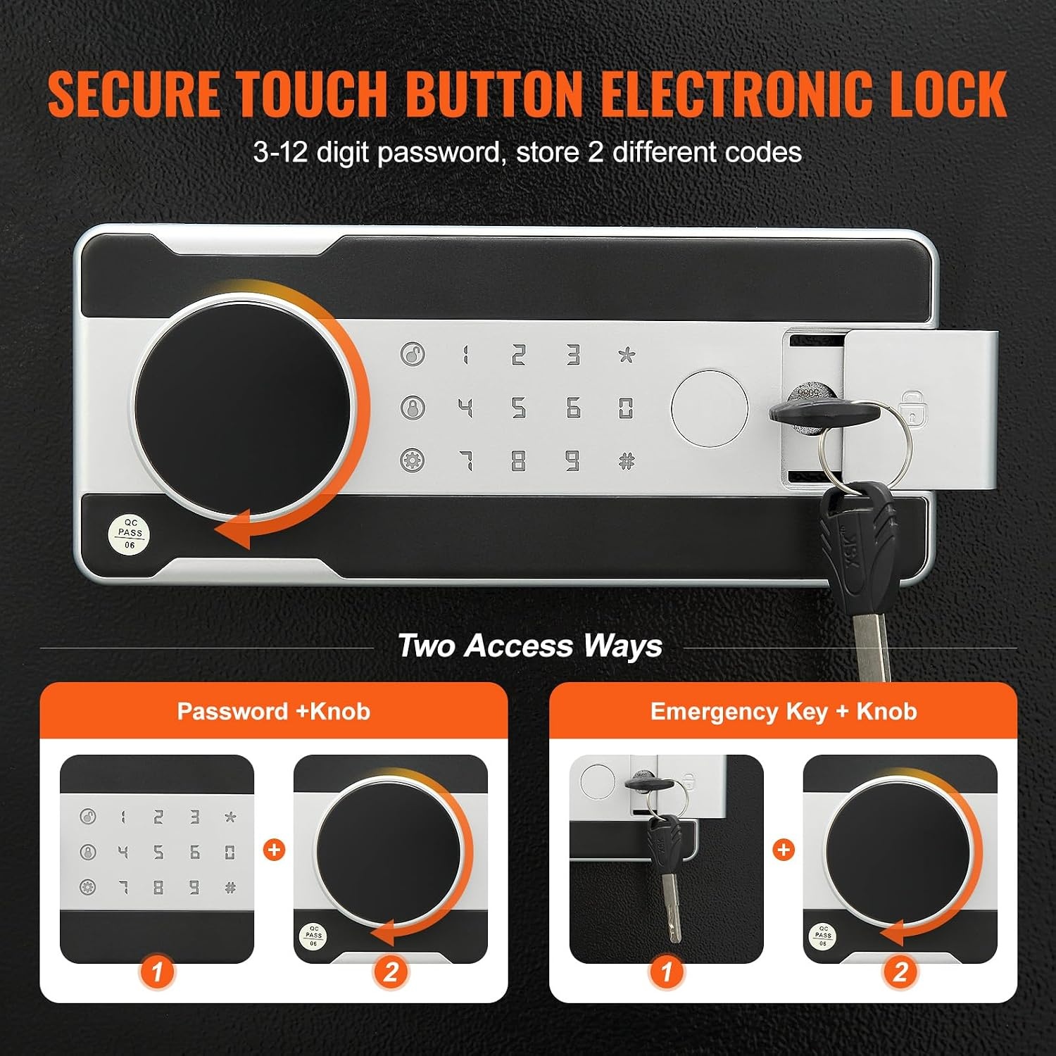 image:imageVEVOR 17 Cub Depository Safe Deposit Safe with Drop Slot Electronic Code Lock and 2 Emergency Keys 1377x1181x1771 Business Drop Slot Safe for Cash Mail in Home Hotel Office14 x 14 x 20