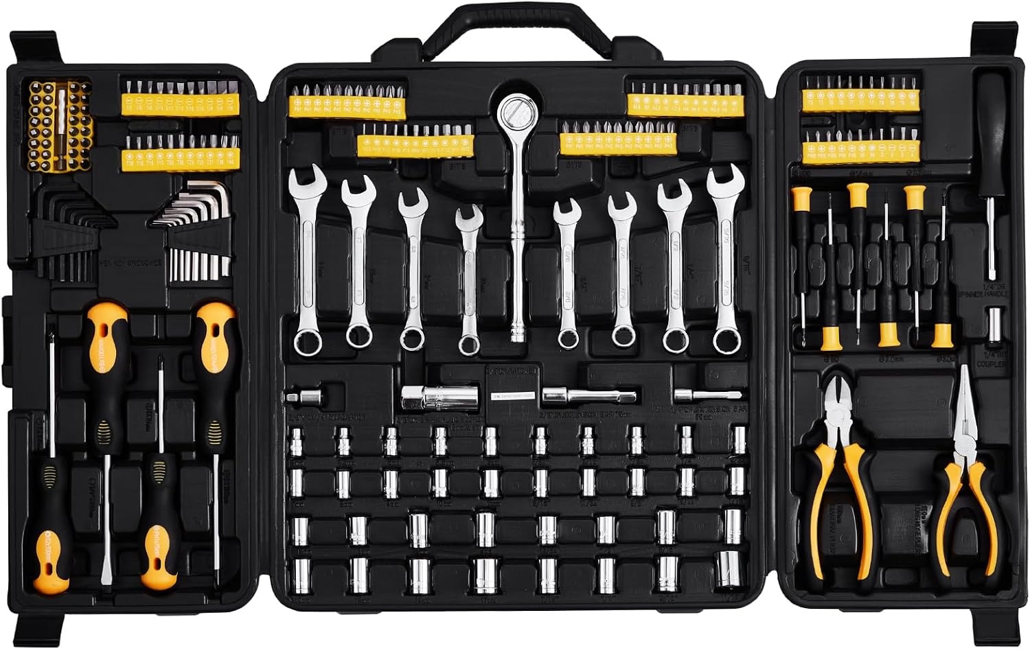 image:imageVEVOR 297 PCS Mechanic Tool Set with 4Drawer Tool Box 14 38 12 Drive SAE amp Metric Socket Set Car and Motorcycle Tool Kit with Combination Wrenches Bits Ratchets Spark Plug Sockets1438