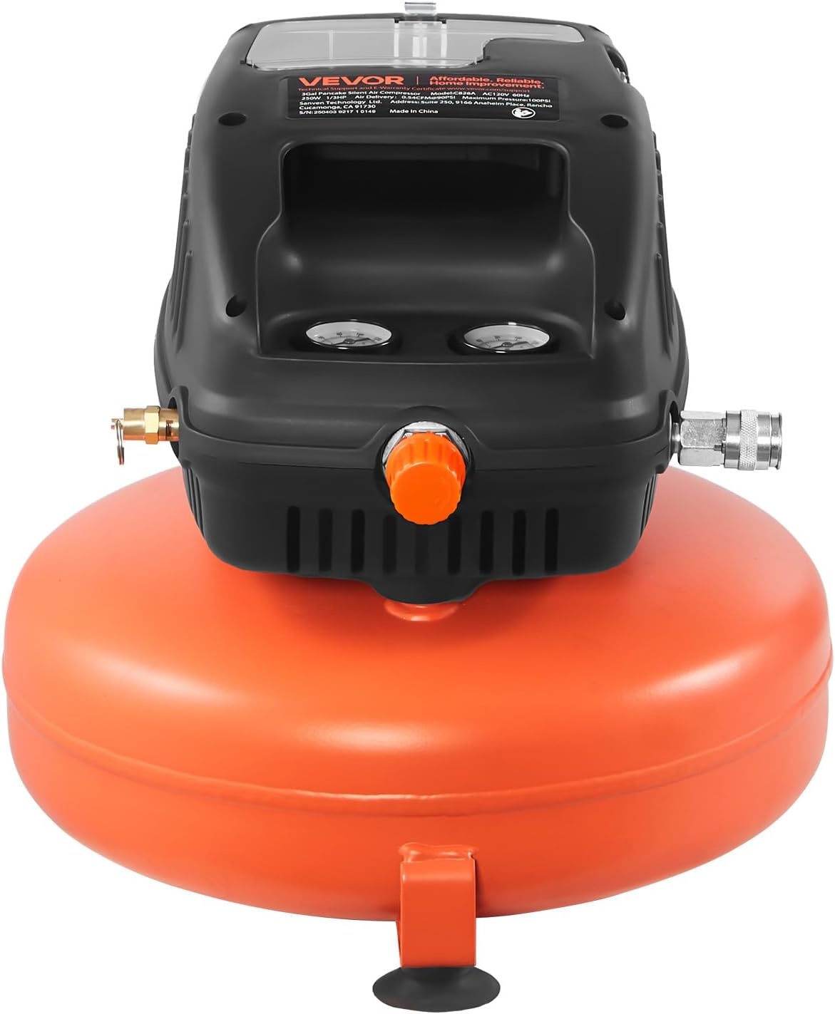 image:imageVEVOR 3 Gallon Air Compressor 13HP 054CFM 90PSI Portable Pancake Air Compressor amp 100PSI Max Working Pressure OilFree Compressor Tank for Tire Inflation Spray Painting Woodwork Nailing 120V
