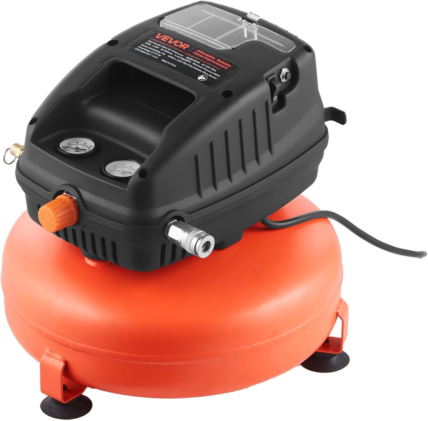 image:imageVEVOR 3 Gallon Air Compressor 13HP 054CFM 90PSI Portable Pancake Air Compressor amp 100PSI Max Working Pressure OilFree Compressor Tank for Tire Inflation Spray Painting Woodwork Nailing 120V