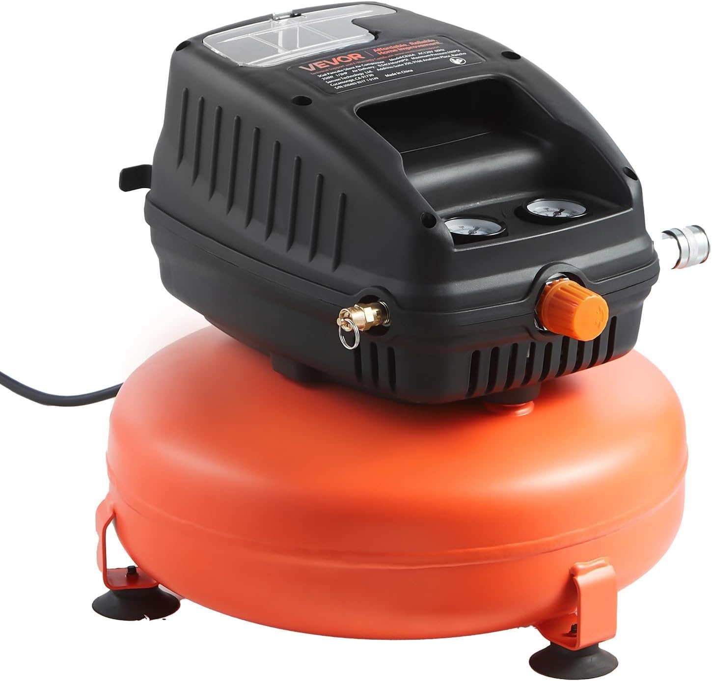 image:imageVEVOR 3 Gallon Air Compressor 13HP 054CFM 90PSI Portable Pancake Air Compressor amp 100PSI Max Working Pressure OilFree Compressor Tank for Tire Inflation Spray Painting Woodwork Nailing 120V